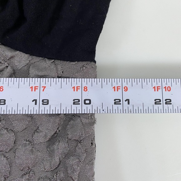 Alembika Tunic Top Womens Large Black Gray Asymmetrical Patchwork Cowl Neck - Picture 6 of 9